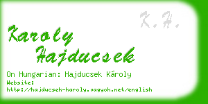 karoly hajducsek business card