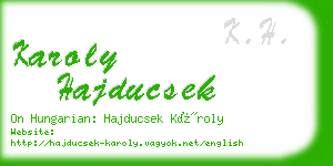 karoly hajducsek business card